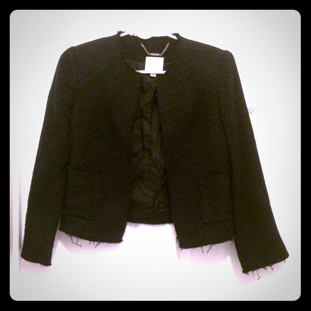 Chanel Style Black Boucle Jacket sz2